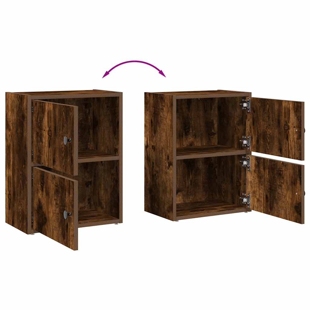 Bibliothèque chêne fumé 40x24x52 cm bois d'ingénierie - XIOS