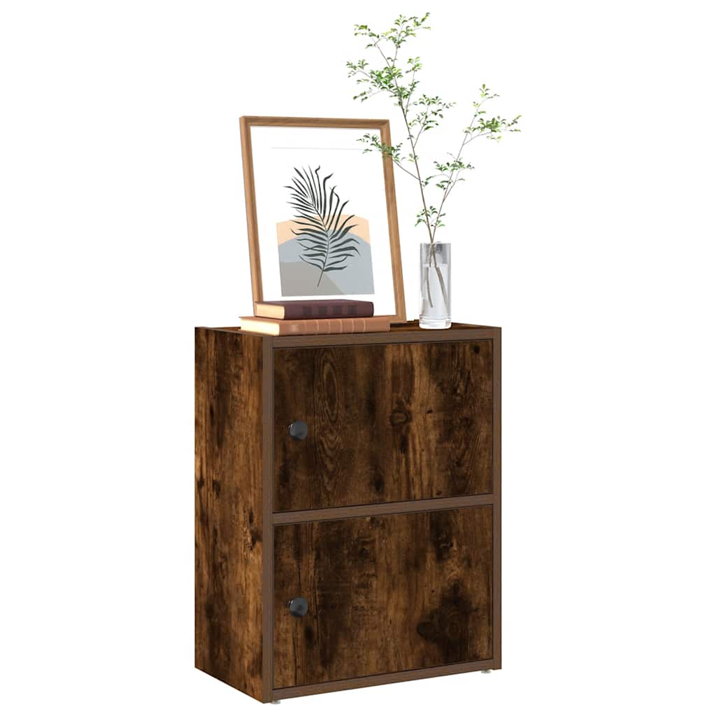 Bibliothèque chêne fumé 40x24x52 cm bois d'ingénierie - XIOS