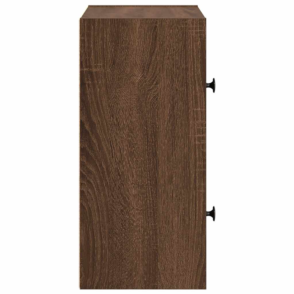Bibliothèque chêne marron 40x24x52 cm bois d'ingénierie - XIOS