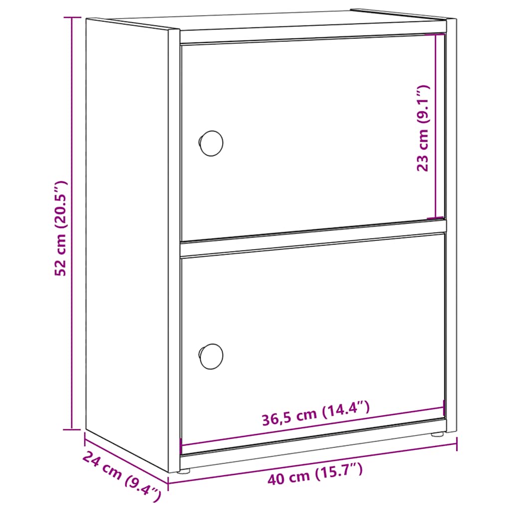 Bibliothèque chêne marron 40x24x52 cm bois d'ingénierie - XIOS