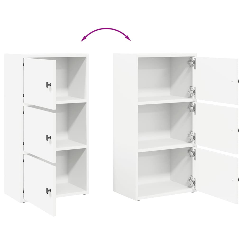 Bibliothèque blanc 40x24x77 cm bois d'ingénierie - XIOS