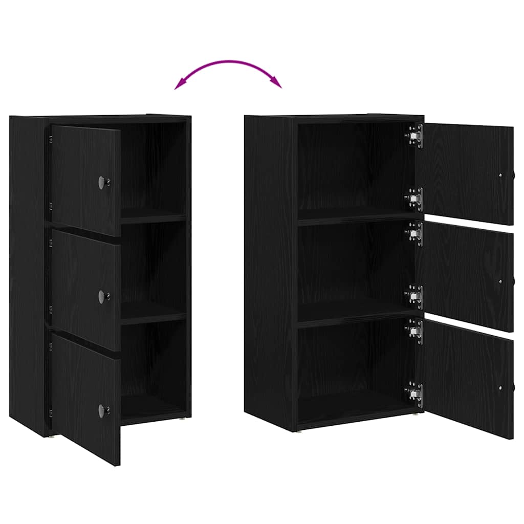 Bibliothèque chêne noir 40x24x77 cm bois d'ingénierie - XIOS