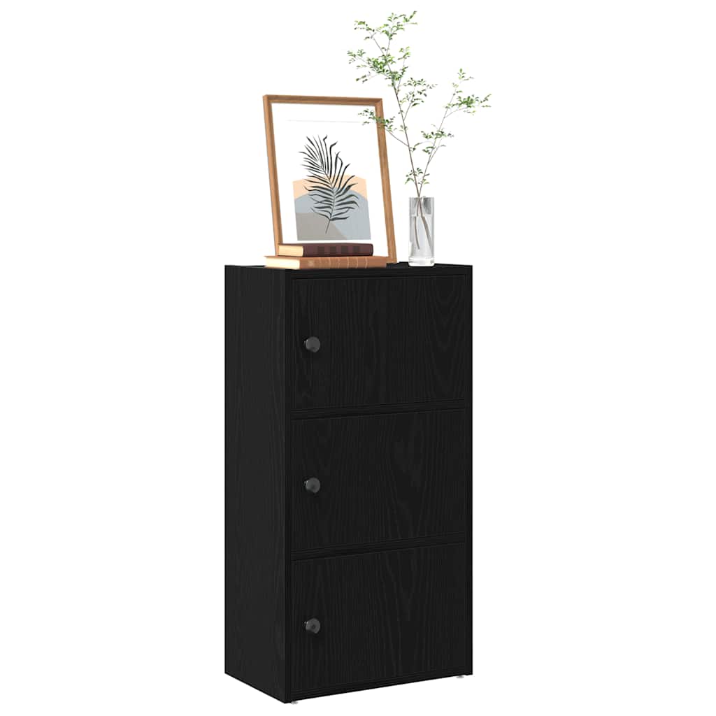 Bibliothèque chêne noir 40x24x77 cm bois d'ingénierie - XIOS
