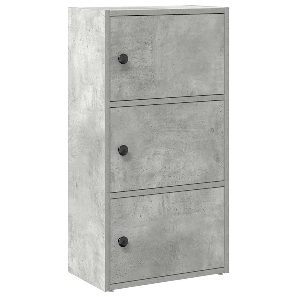Bibliothèque gris béton 40x24x77 cm bois d'ingénierie - XIOS