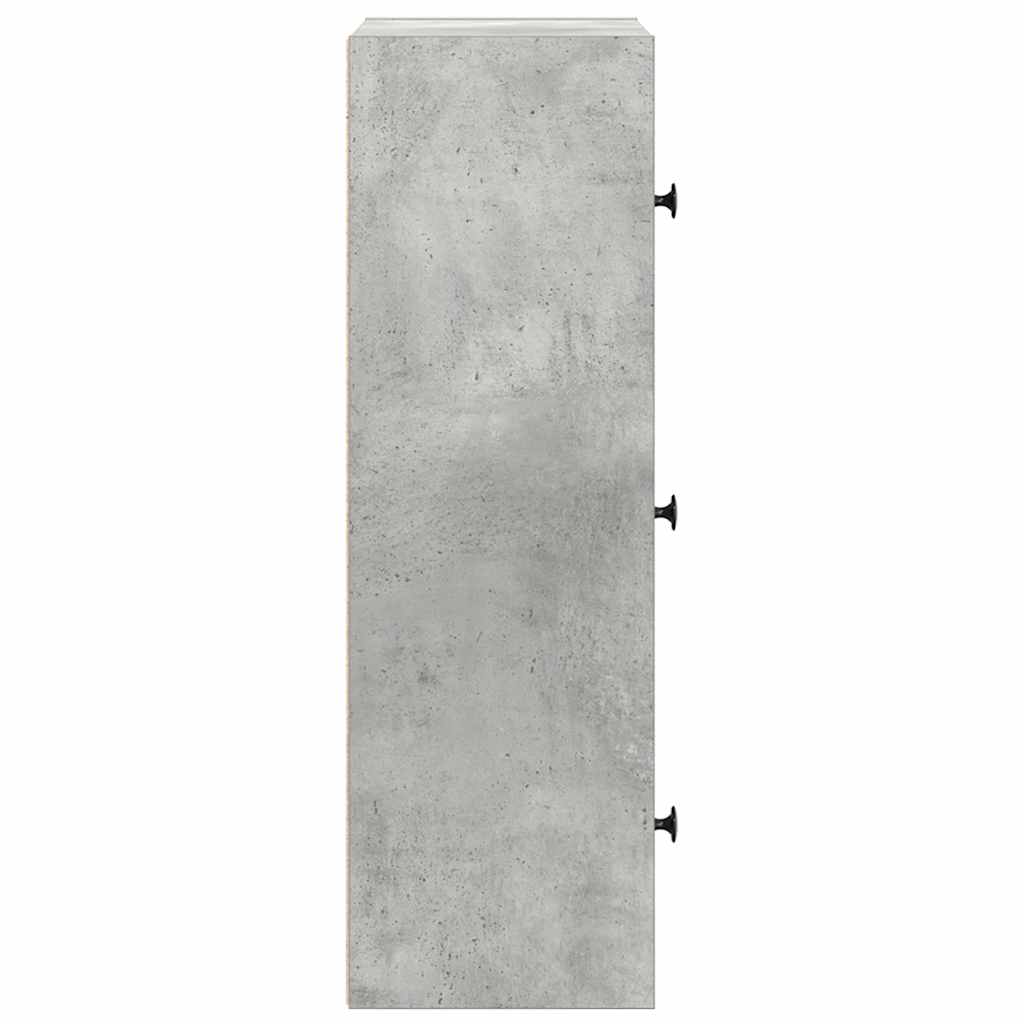 Bibliothèque gris béton 40x24x77 cm bois d'ingénierie - XIOS