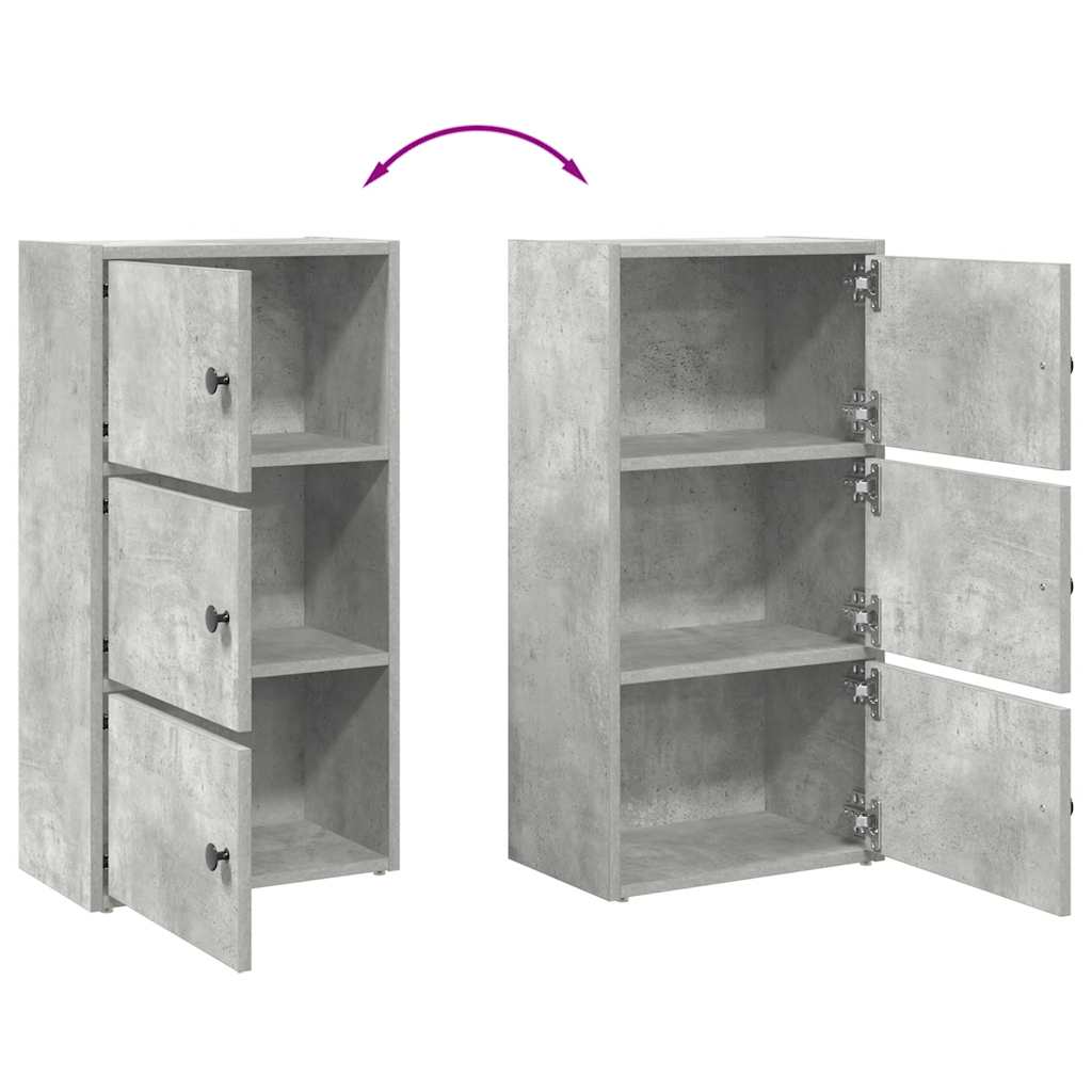 Bibliothèque gris béton 40x24x77 cm bois d'ingénierie - XIOS