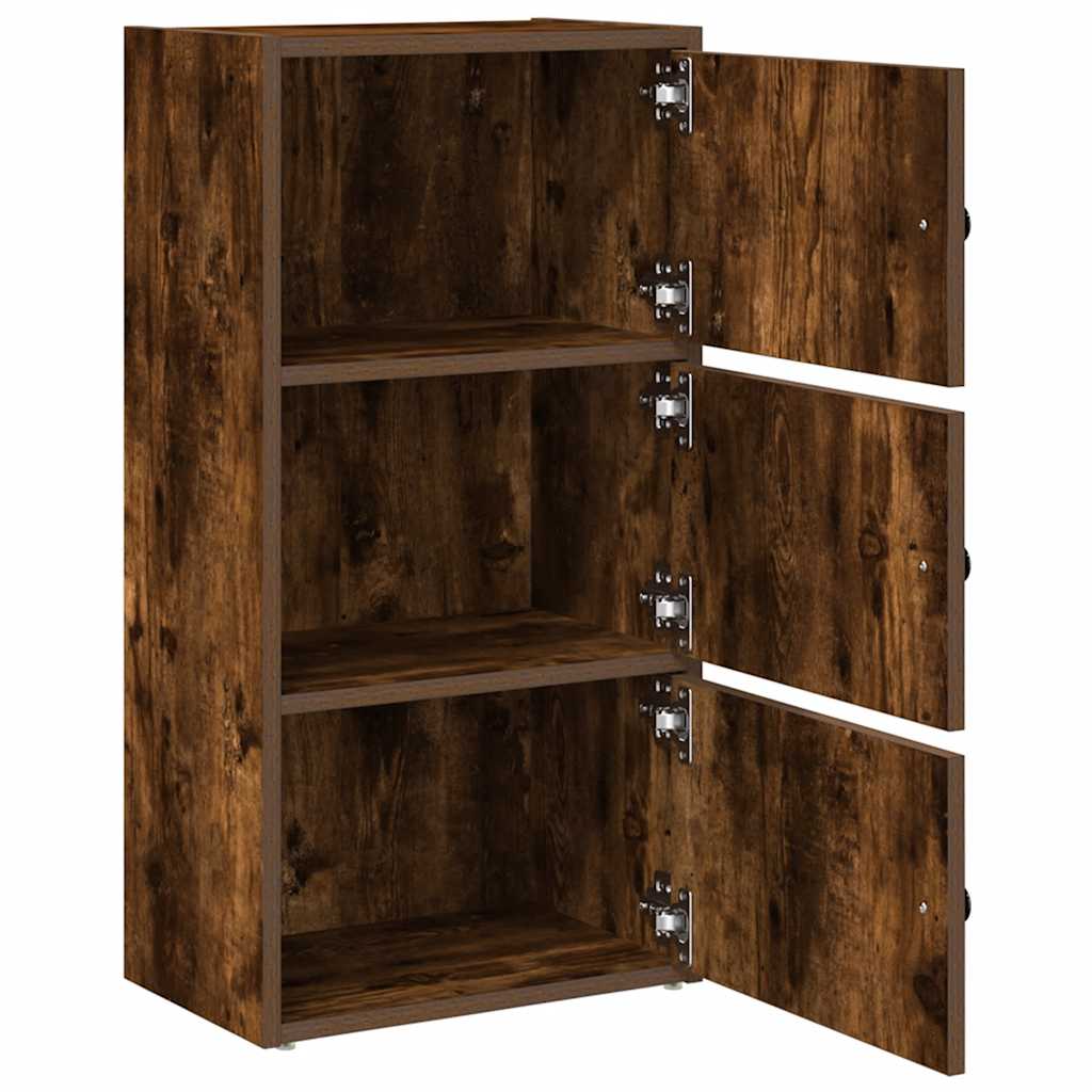 Bibliothèque chêne fumé 40x24x77 cm bois d'ingénierie - XIOS