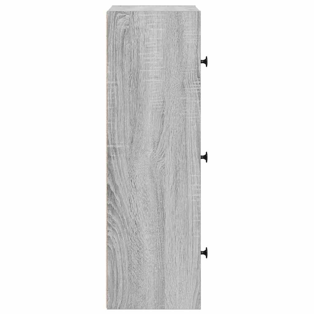 Bibliothèque sonoma gris 40x24x77 cm bois d'ingénierie - XIOS