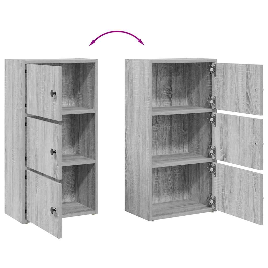 Bibliothèque sonoma gris 40x24x77 cm bois d'ingénierie - XIOS