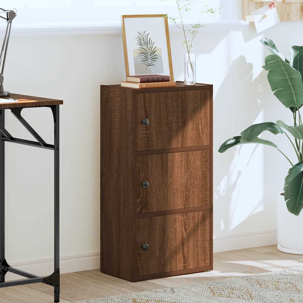 Bibliothèque chêne marron 40x24x77 cm bois d'ingénierie - XIOS