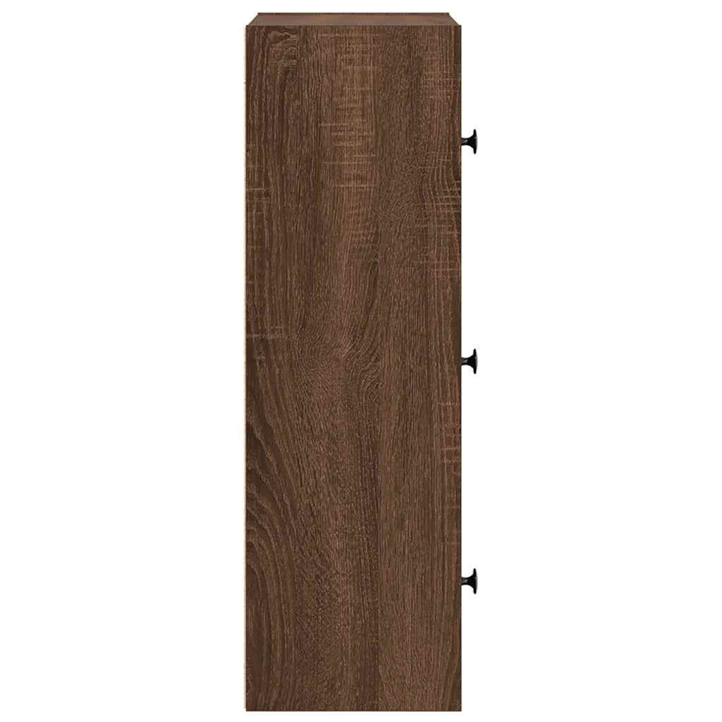Bibliothèque chêne marron 40x24x77 cm bois d'ingénierie - XIOS