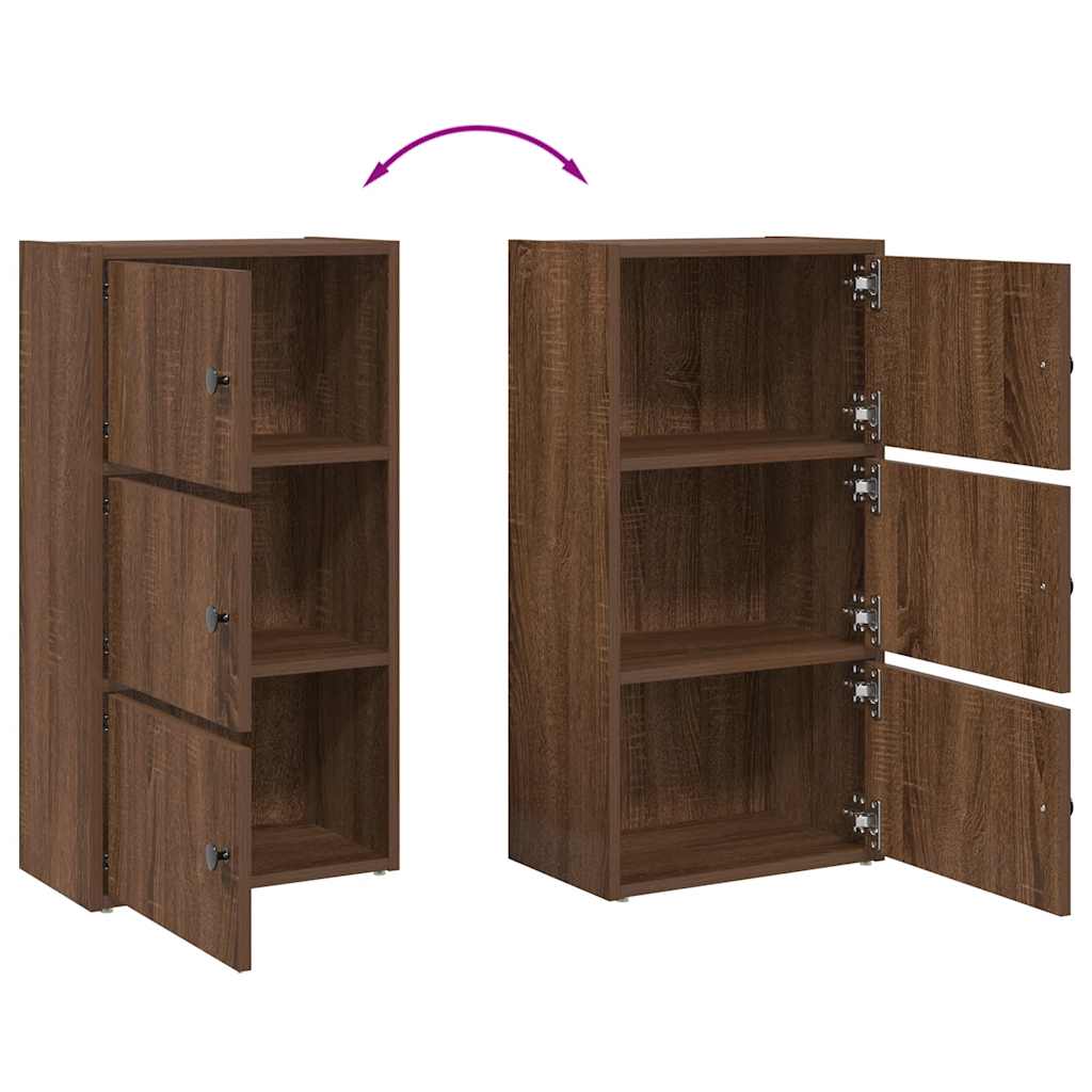 Bibliothèque chêne marron 40x24x77 cm bois d'ingénierie - XIOS