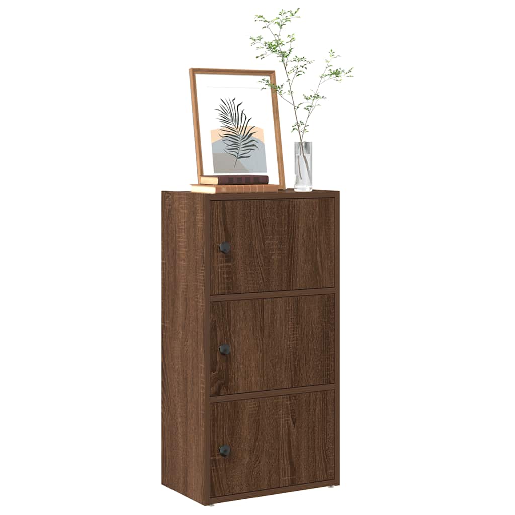 Bibliothèque chêne marron 40x24x77 cm bois d'ingénierie - XIOS