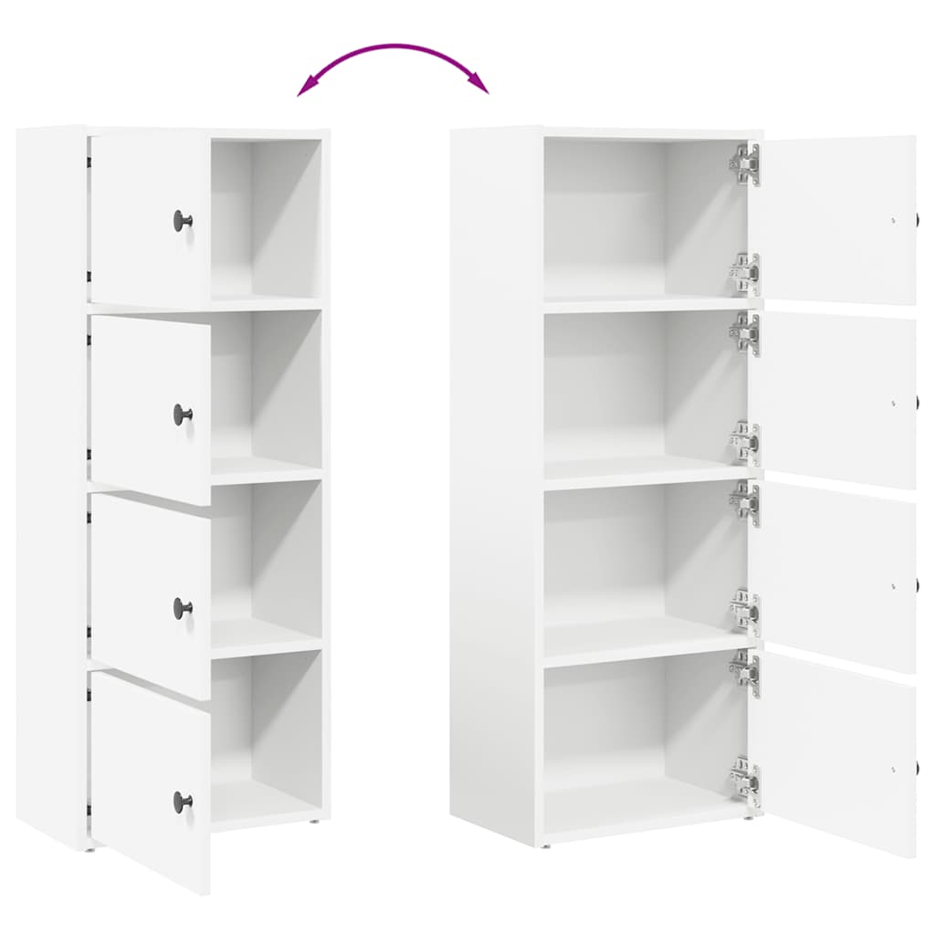 Bibliothèque blanc 40x24x102 cm bois d'ingénierie - XIOS