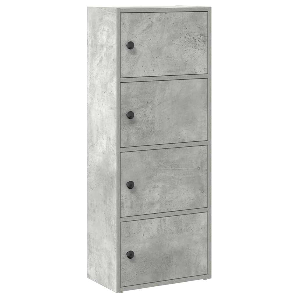 Bibliothèque gris béton 40x24x102 cm bois d'ingénierie - XIOS