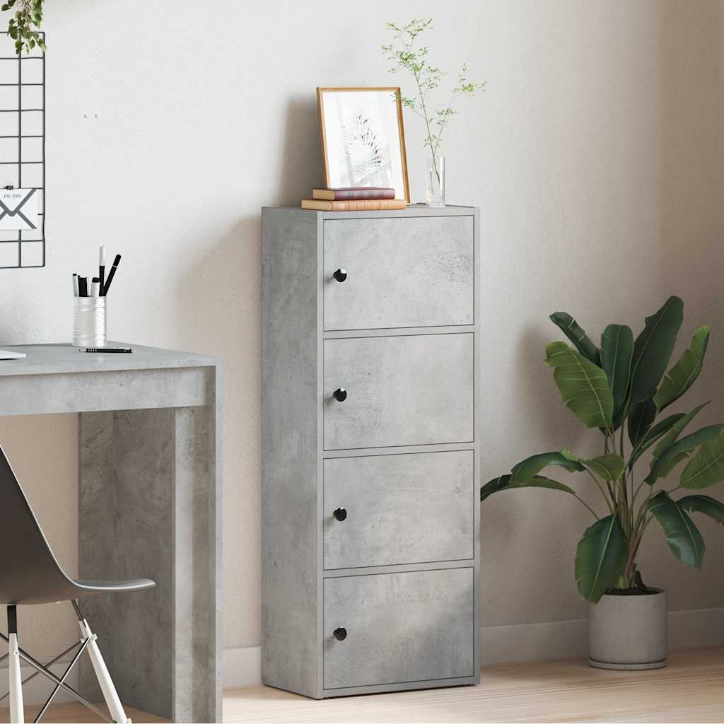 Bibliothèque gris béton 40x24x102 cm bois d'ingénierie - XIOS