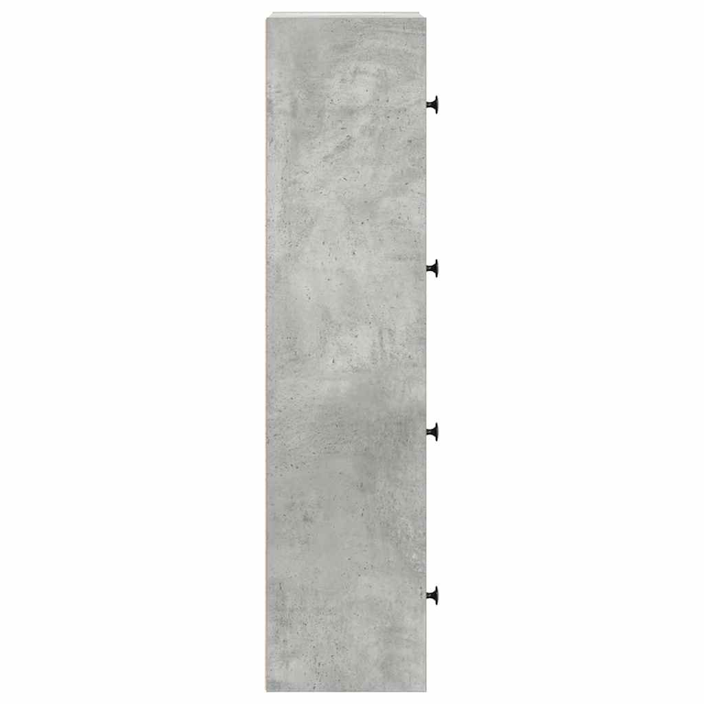 Bibliothèque gris béton 40x24x102 cm bois d'ingénierie - XIOS
