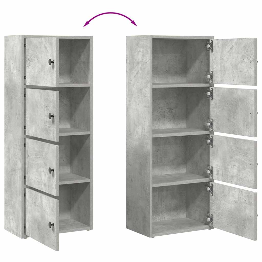 Bibliothèque gris béton 40x24x102 cm bois d'ingénierie - XIOS