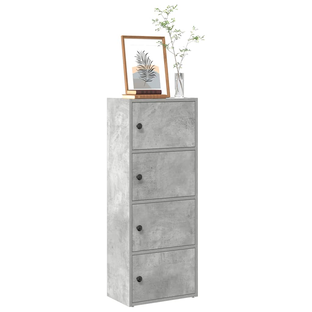 Bibliothèque gris béton 40x24x102 cm bois d'ingénierie - XIOS