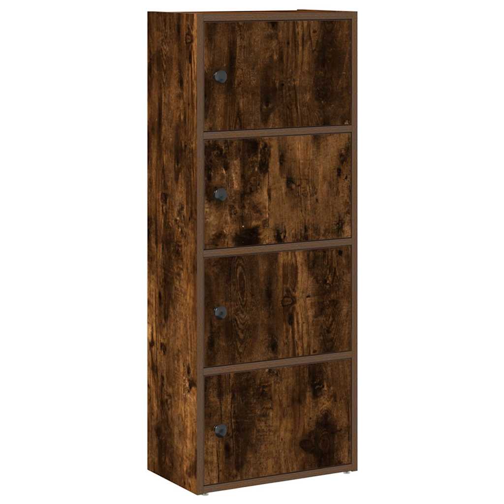 Bibliothèque chêne fumé 40x24x102 cm bois d'ingénierie - XIOS