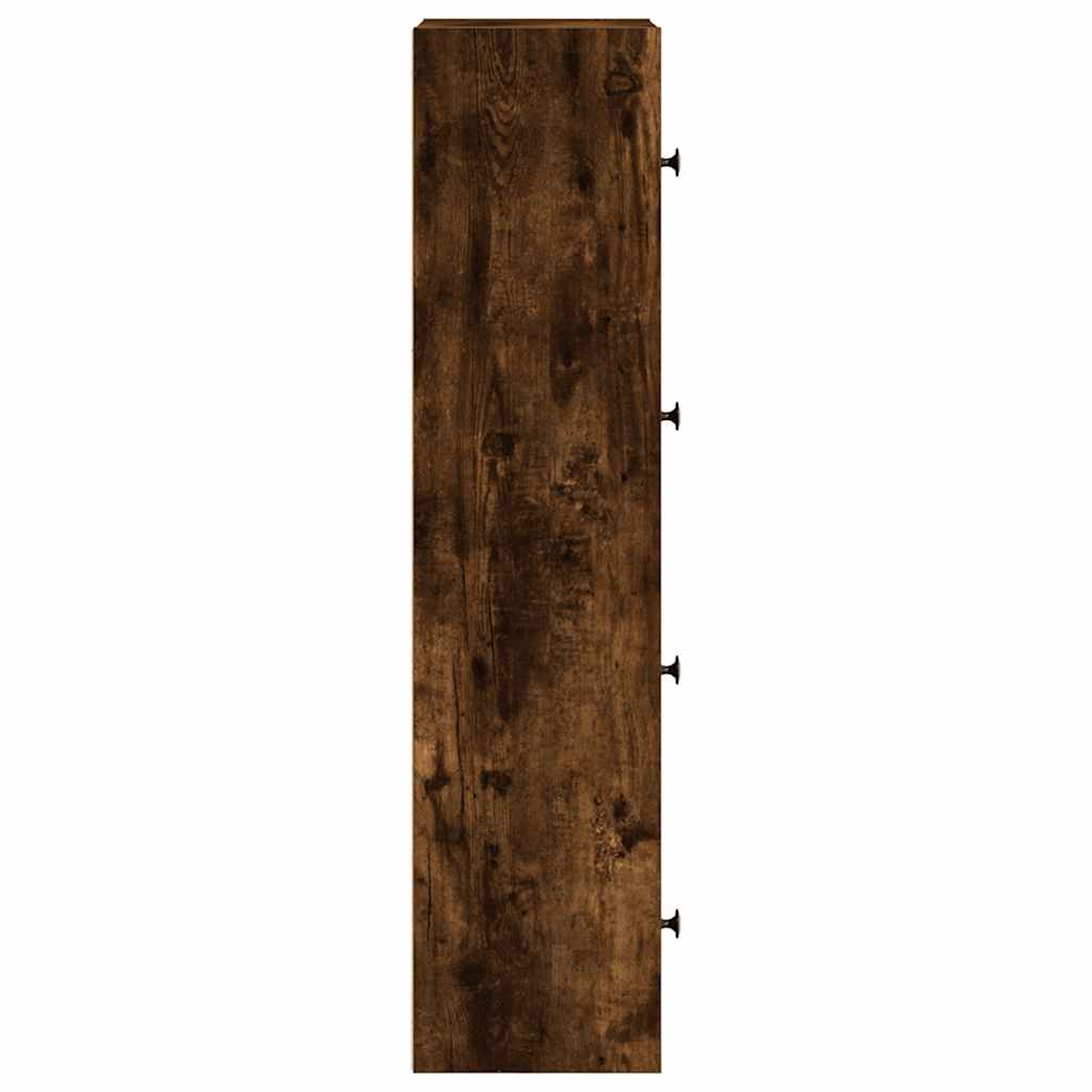 Bibliothèque chêne fumé 40x24x102 cm bois d'ingénierie - XIOS