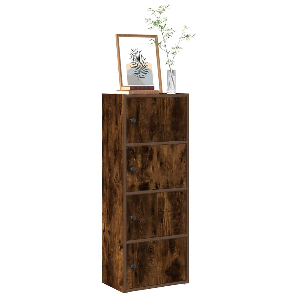 Bibliothèque chêne fumé 40x24x102 cm bois d'ingénierie - XIOS