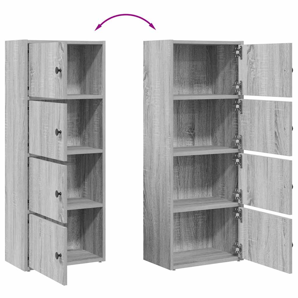 Bibliothèque sonoma gris 40x24x102 cm bois d'ingénierie - XIOS