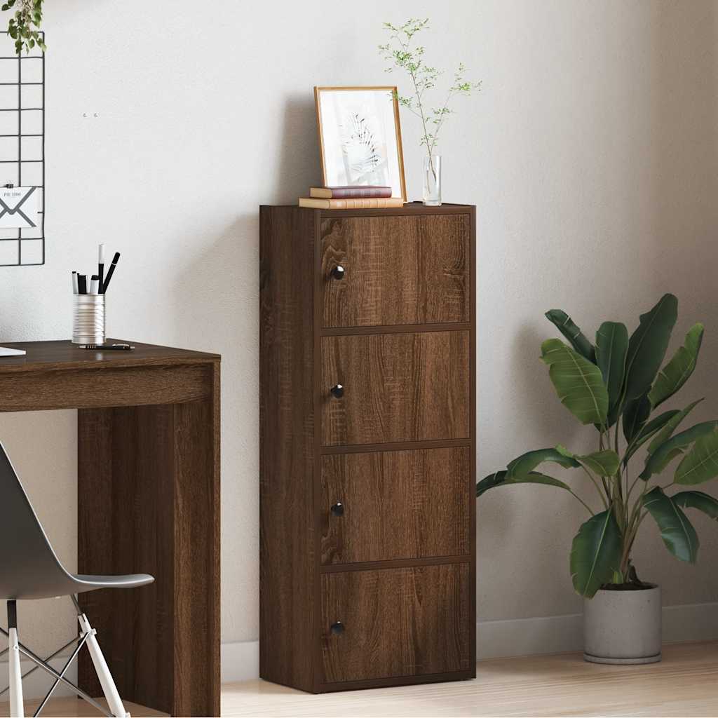 Bibliothèque chêne marron 40x24x102 cm bois d'ingénierie - XIOS