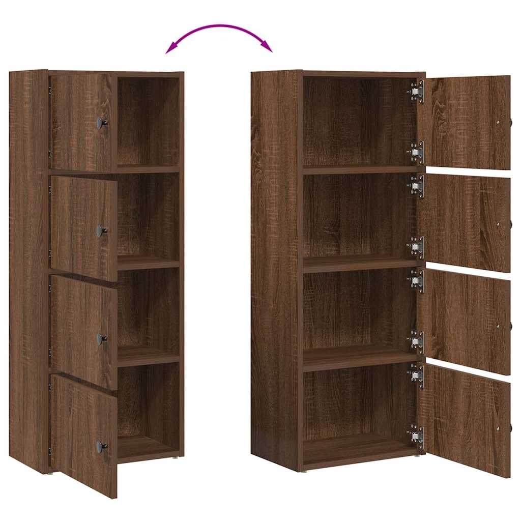 Bibliothèque chêne marron 40x24x102 cm bois d'ingénierie - XIOS