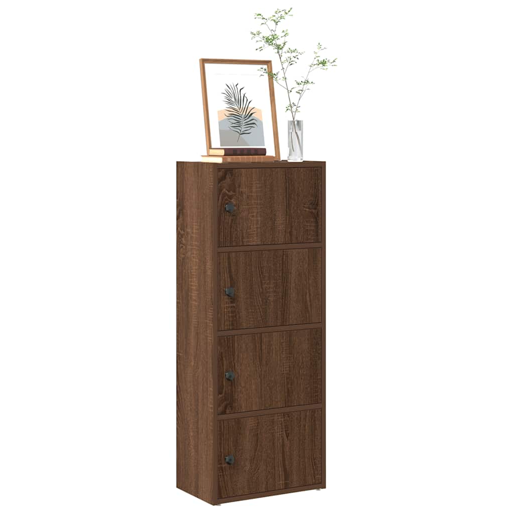 Bibliothèque chêne marron 40x24x102 cm bois d'ingénierie - XIOS