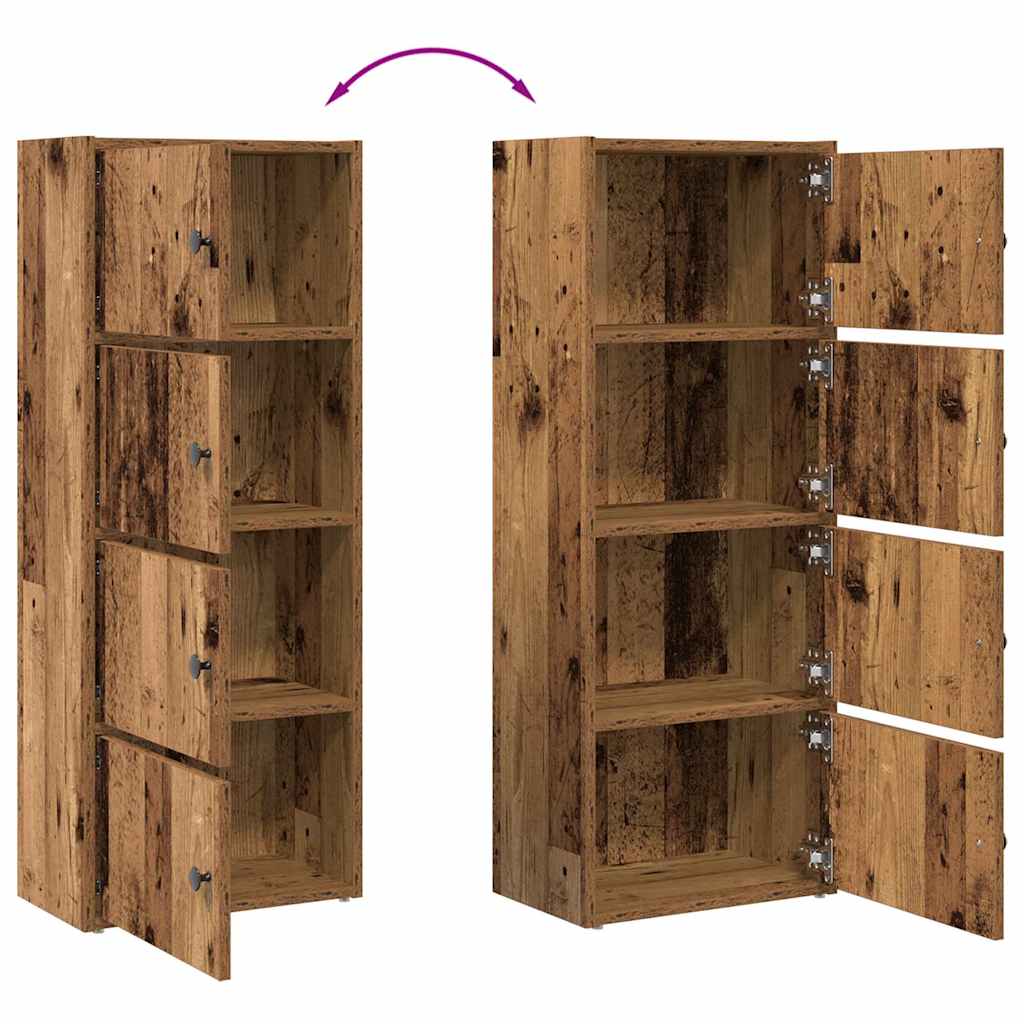 Bibliothèque vieux bois 40x24x102 cm bois d'ingénierie - XIOS