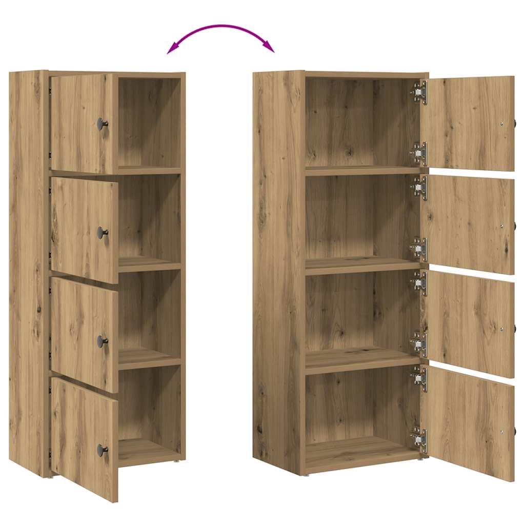 Bibliothèque chêne artisanal 40x24x102 cm bois d'ingénierie - XIOS