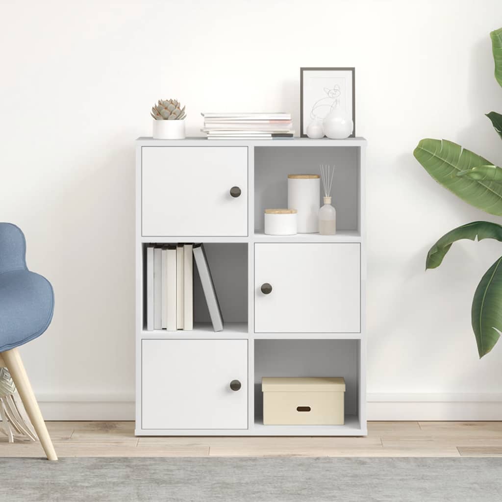 Bibliothèque blanc 60x24x76,5 cm bois d'ingénierie - XIOS