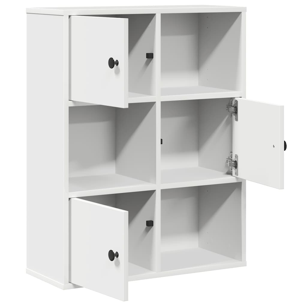 Bibliothèque blanc 60x24x76,5 cm bois d'ingénierie - XIOS