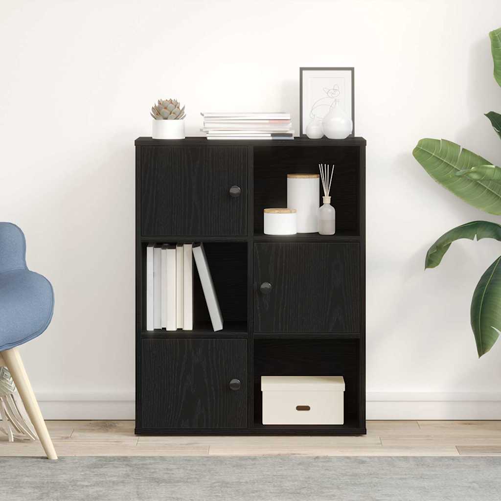 Bibliothèque chêne noir 60x24x76,5 cm bois d'ingénierie - XIOS