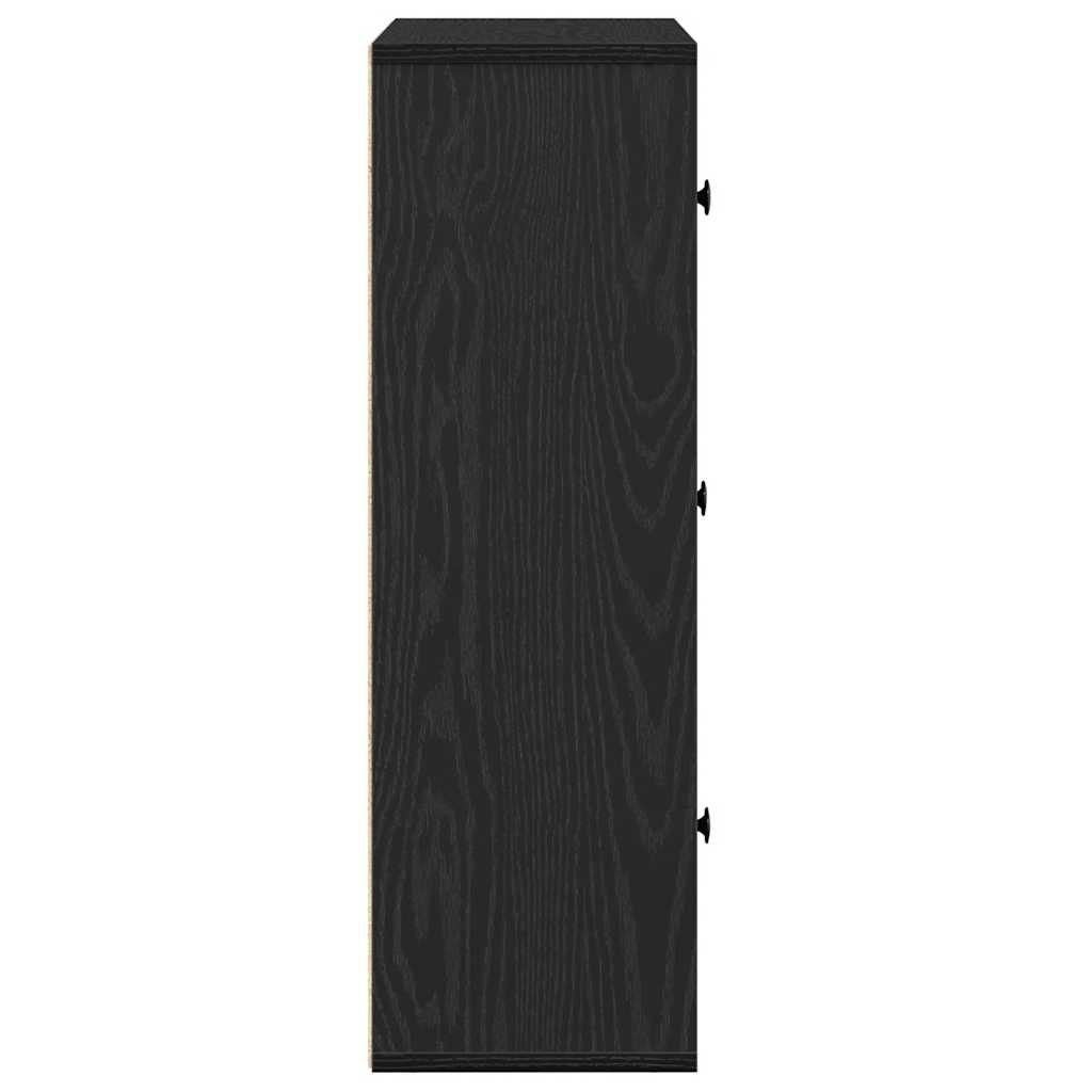 Bibliothèque chêne noir 60x24x76,5 cm bois d'ingénierie - XIOS
