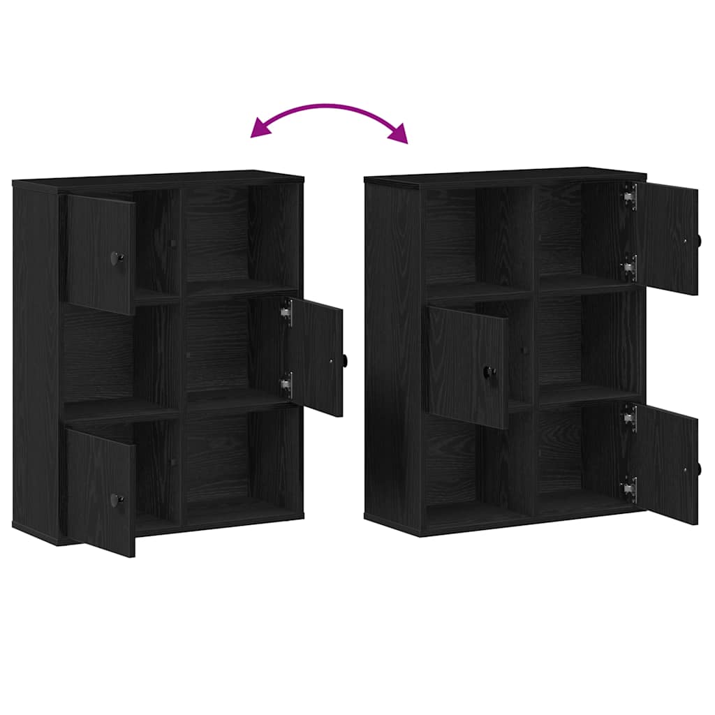 Bibliothèque chêne noir 60x24x76,5 cm bois d'ingénierie - XIOS