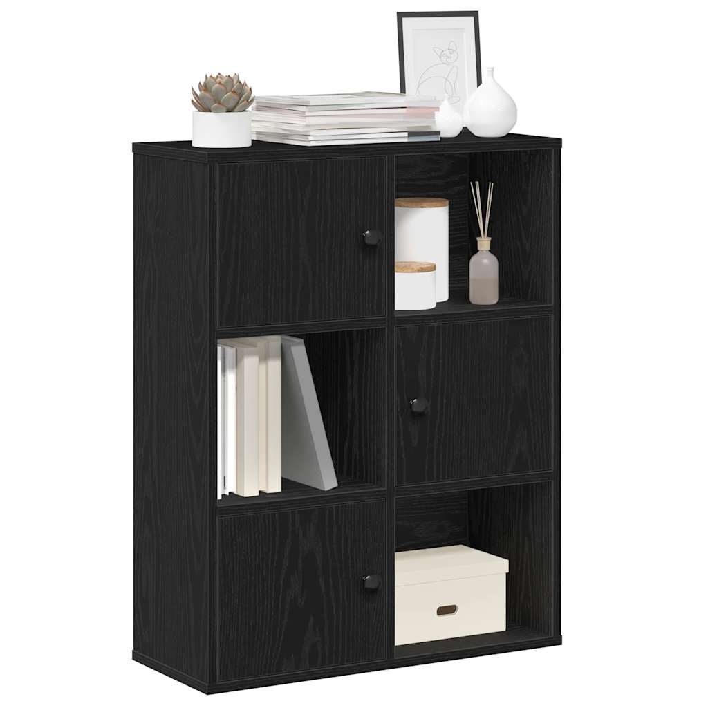Bibliothèque chêne noir 60x24x76,5 cm bois d'ingénierie - XIOS