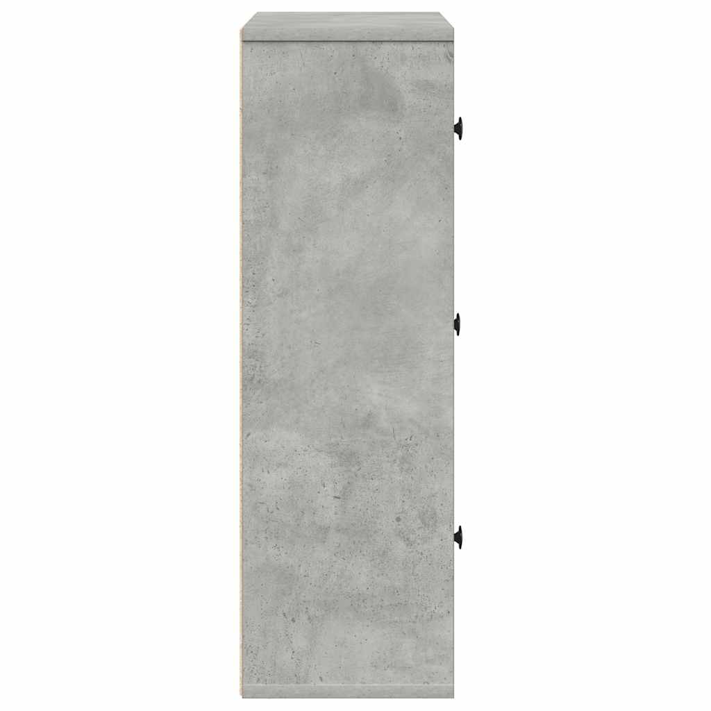 Bibliothèque gris béton 60x24x76,5 cm bois d'ingénierie - XIOS