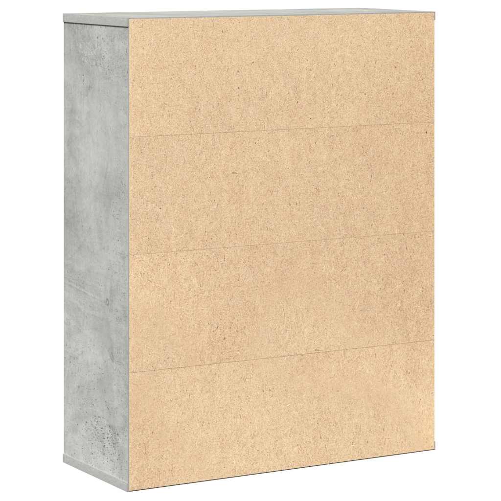 Bibliothèque gris béton 60x24x76,5 cm bois d'ingénierie - XIOS
