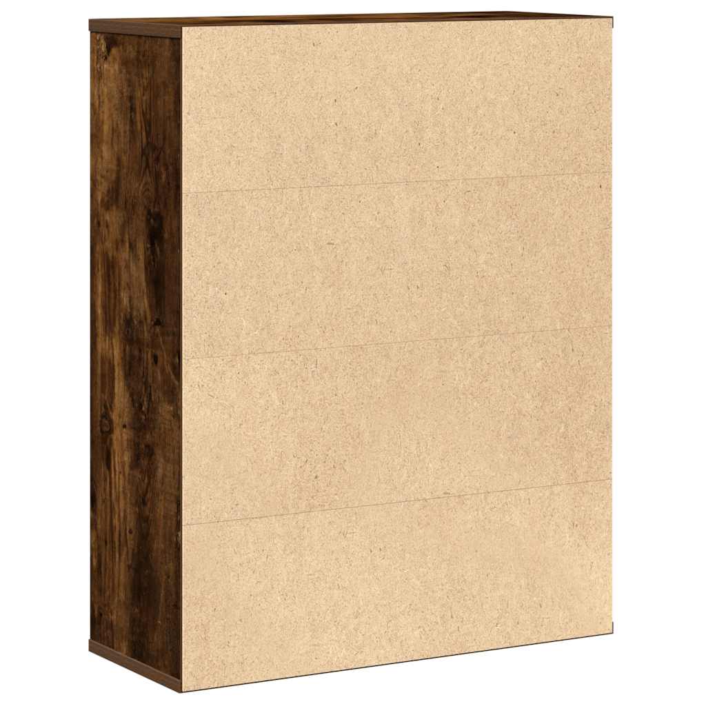 Bibliothèque chêne fumé 60x24x76,5 cm bois d'ingénierie - XIOS