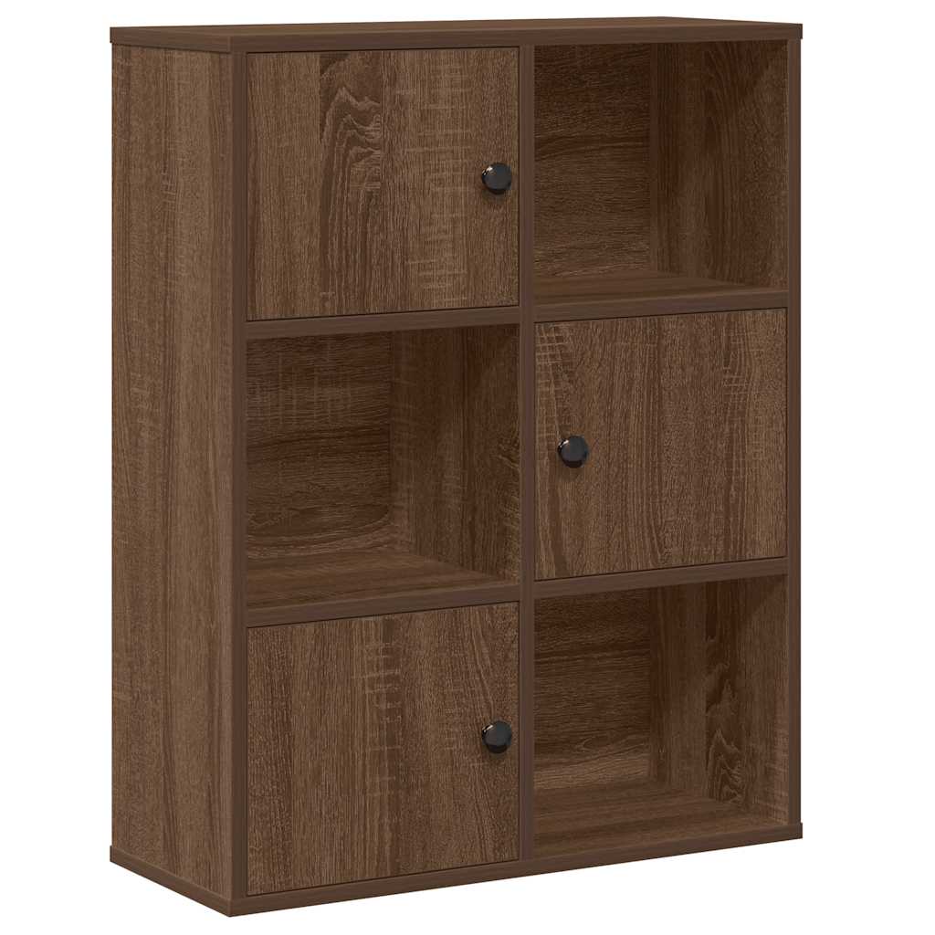 Bibliothèque chêne marron 60x24x76,5 cm bois d'ingénierie - XIOS