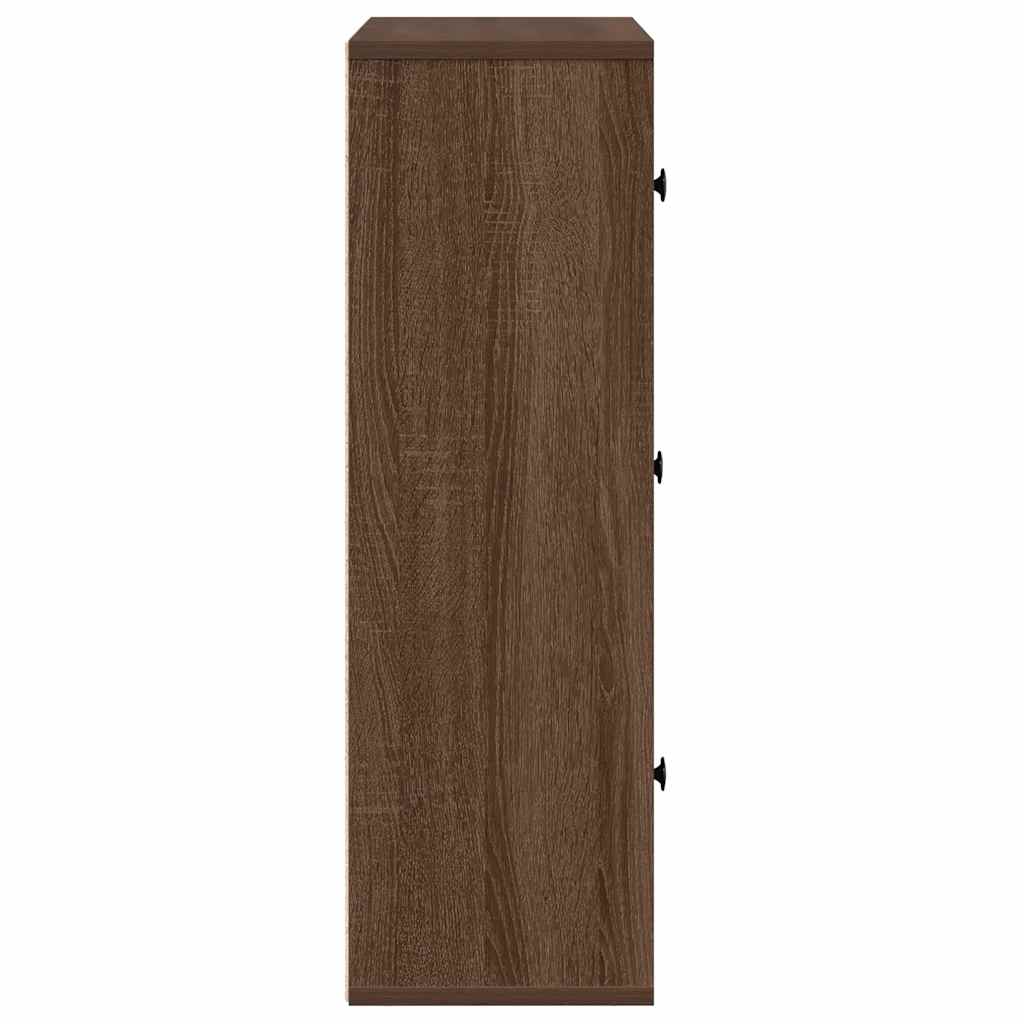 Bibliothèque chêne marron 60x24x76,5 cm bois d'ingénierie - XIOS