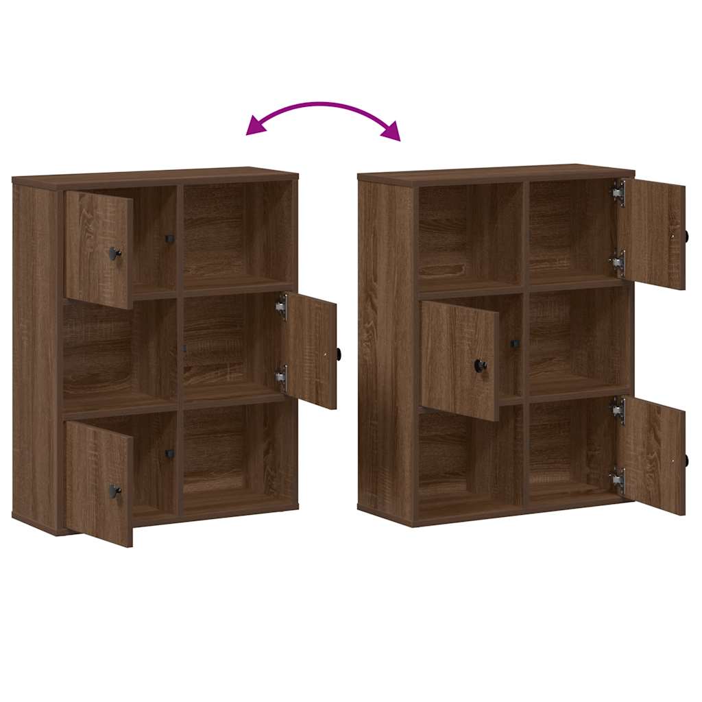 Bibliothèque chêne marron 60x24x76,5 cm bois d'ingénierie - XIOS