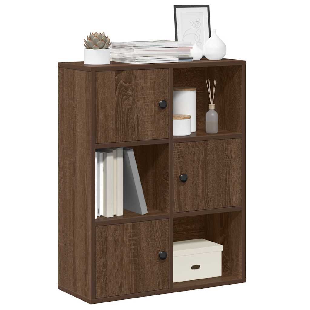 Bibliothèque chêne marron 60x24x76,5 cm bois d'ingénierie - XIOS
