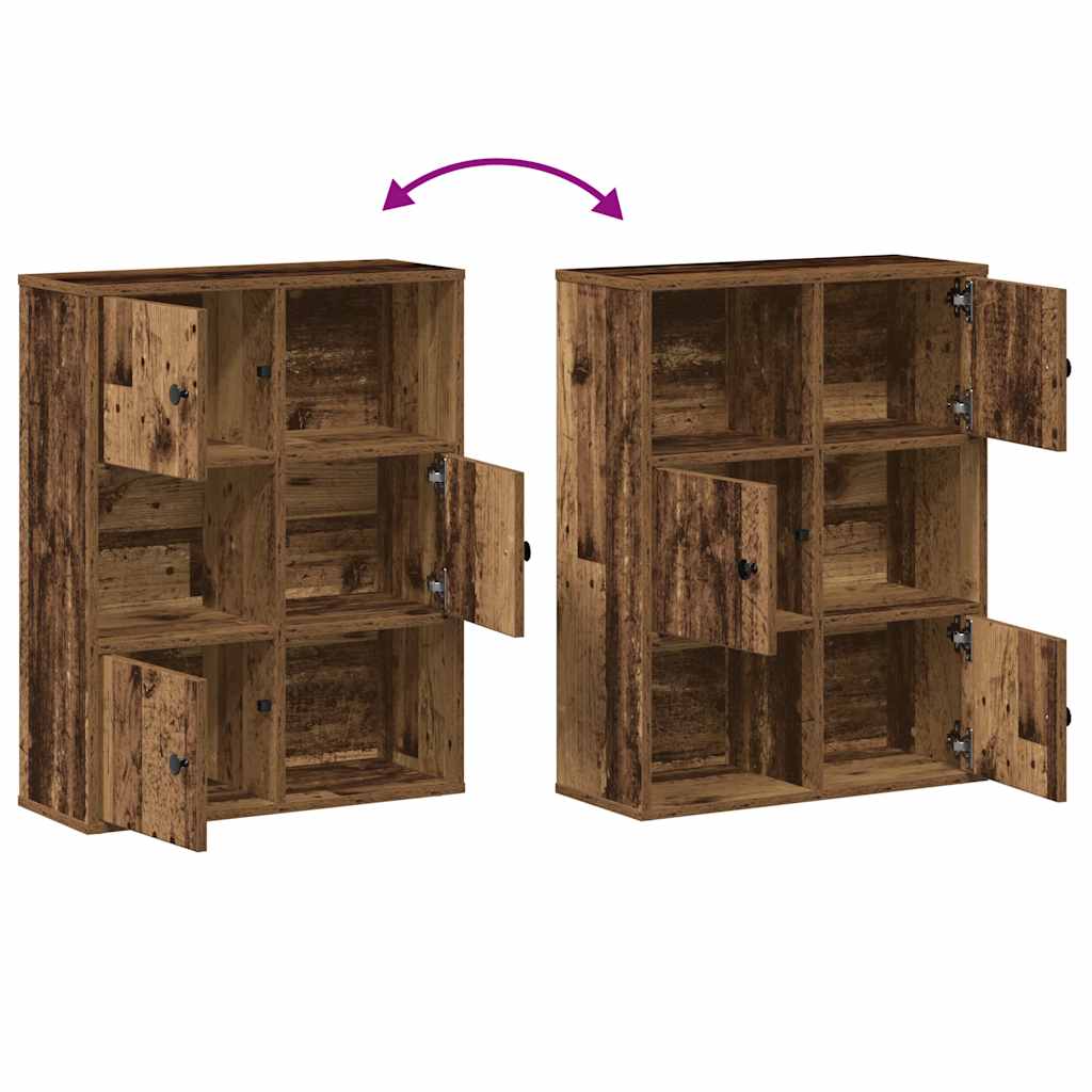 Bibliothèque vieux bois 60x24x76,5 cm bois d'ingénierie - XIOS
