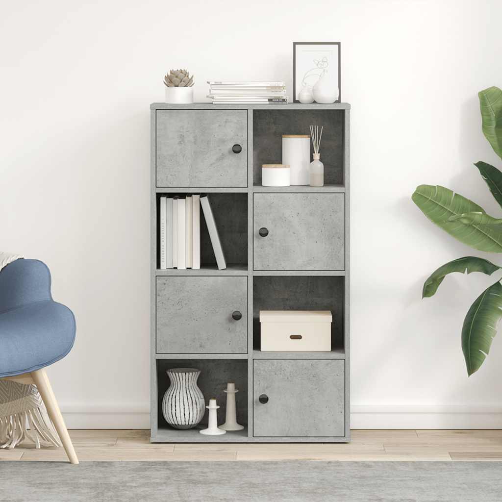 Bibliothèque gris béton 60x24x101,5 cm bois d'ingénierie - XIOS