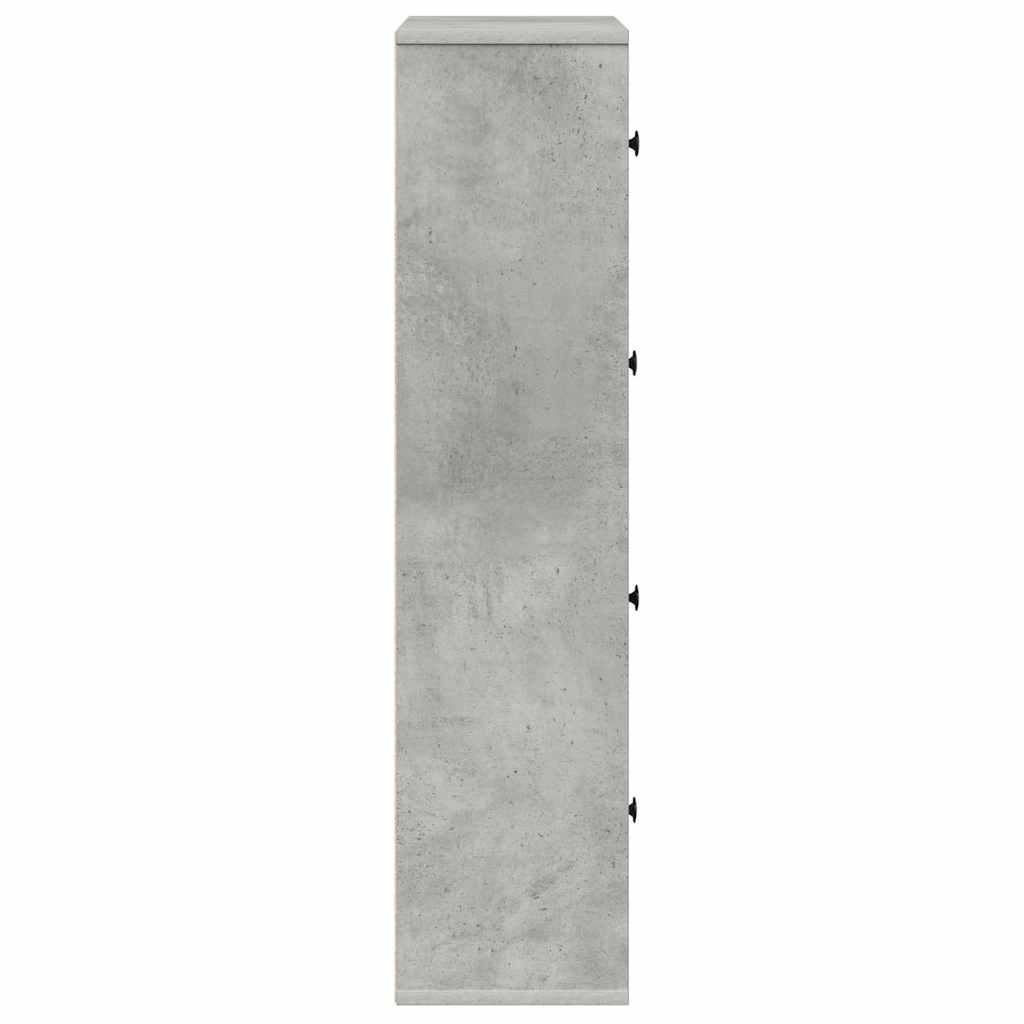 Bibliothèque gris béton 60x24x101,5 cm bois d'ingénierie - XIOS