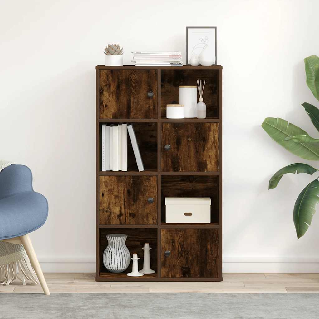 Bibliothèque chêne fumé 60x24x101,5 cm bois d'ingénierie - XIOS