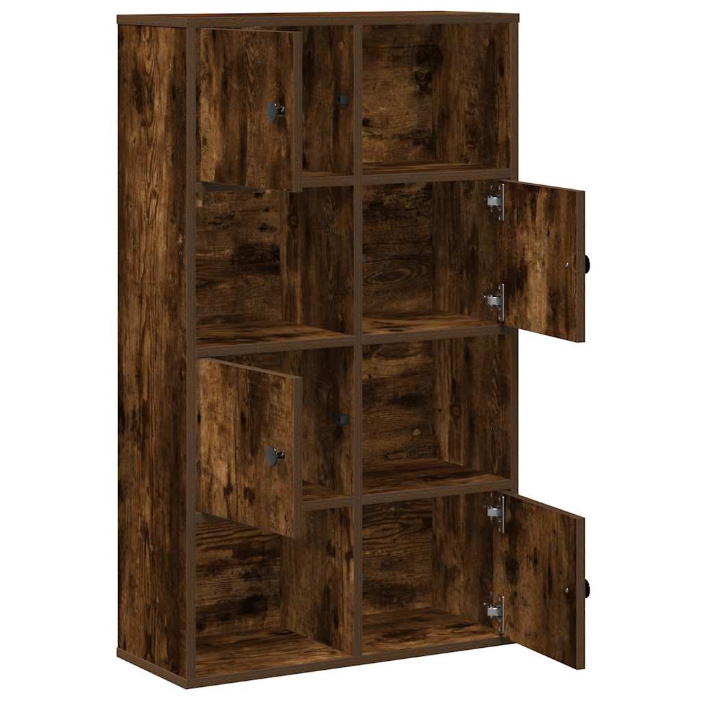 Bibliothèque chêne fumé 60x24x101,5 cm bois d'ingénierie - XIOS